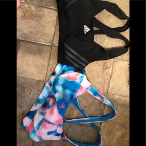 2 Adidas criss-cross padded sports bras